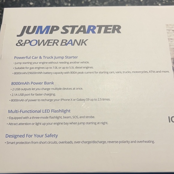Portable Jump Starter 12V Car&Truck  J8 plus 🚗🛻 - Picture 5 of 5